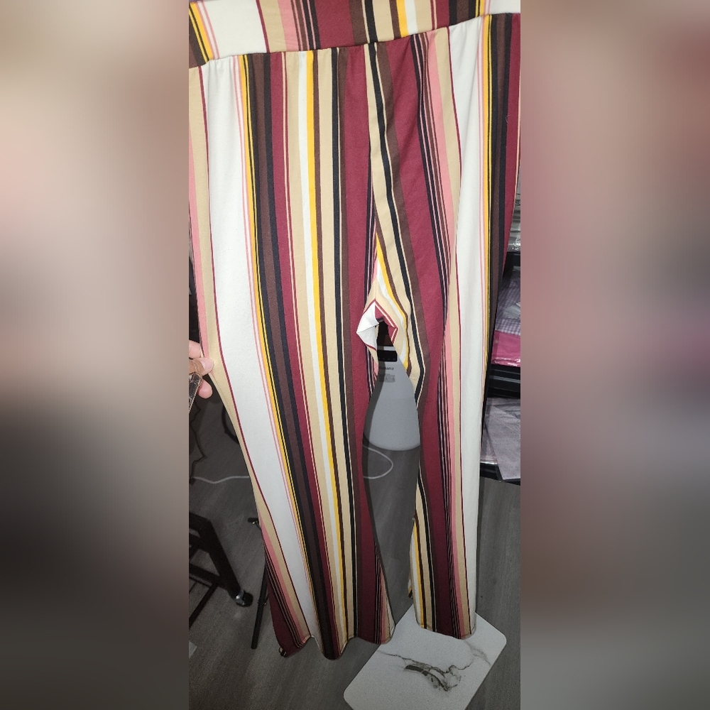 Striped Flared Pants NWOT